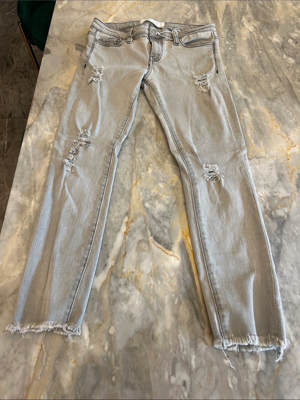 Light Gray Wash Distressed Skinny Jeans